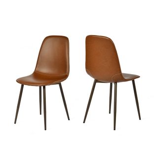Lot De 2 Chaises De Salle à Manger Vintage Rembourrée En Simili Cuir, Marron