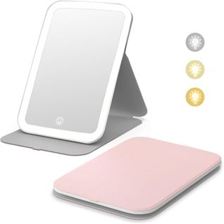 Miroir De Maquillage LED Pliable Avec Éclairage Intelligent Et Ajustable