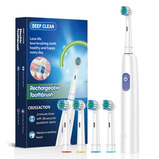 Brosse à dents électrique rotative à tête ronde, cinq réglages et soin doux des gencives