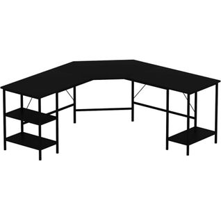 Bureau D'angle En Aggloméré Power Noir