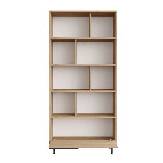 Bibliothèque Avec 1 Rangement Fermé Décor Bois Noyer L83,9 Cm
