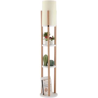 Lampadaire Circle Nora Blanc Et Beige