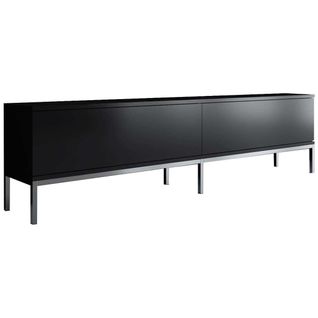 Meuble TV En Aggloméré Et Métal Lord Noir Et Argenté