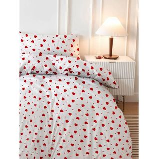 Parure De Lit - 1 Housse De Couette 220 X 240 Cm + 2 Taies D'oreiller 60 X 60 Cm - 50% Coton