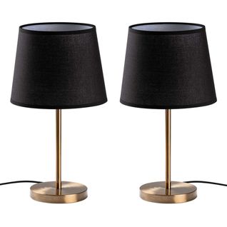 Ensemble De 2 Lampes à Poser Abajur Doré Et Noir