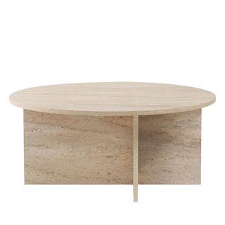 Table Basse Ronde En Effet Travertin Ø90cm