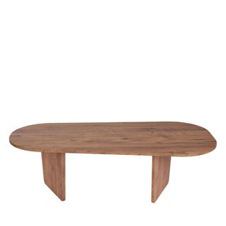 Table Basse Ovale En Bois 130x65cm