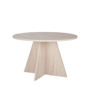 Table à Manger 4 Personnes Ronde Effet Travertin