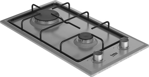 Table de cuisson gaz BEKO HDCG32220FX 2 foyers Inox