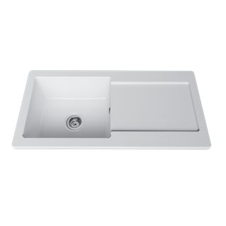 Évier Céramique Blanc Brillant Vitra Arkitekt 1 Grand Bac 1 Égouttoir