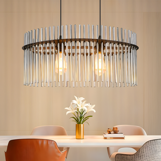 Lustre 2 Flammes E27 Verre Noir Pour Cuisine Salon (sans Ampoule)