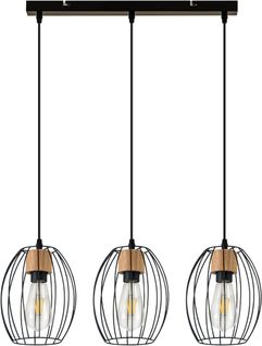 Lampe Suspension 3 Flammes E27 Vintage Noire Pour Salon Chambre