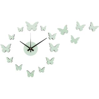 Horloge Murale Pastel Diy Butterfly Vert Clair