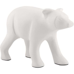 Statuette Ours En Métal Blanc