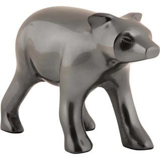 Statuette Ours En Métal Gris Foncé