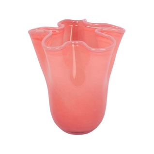Vase En Verre Ruffles Medium Rose