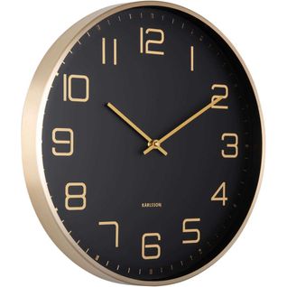 Horloge Murale Ronde Elegance Glow Noir