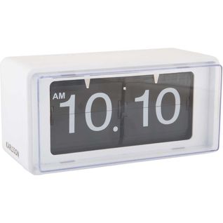 Horloge Clock Retro Boxed Flip Blanc