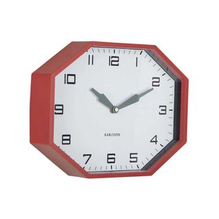 Horloge Murale Octogonale En Résine Factory Rouge