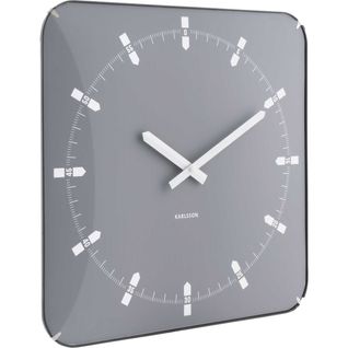 Horloge Murale En Métal Sucinto Dome Square Gris