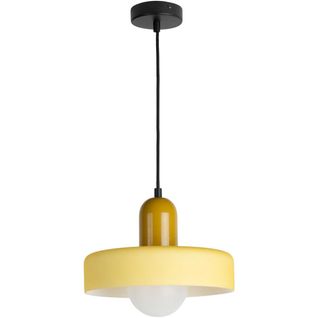 Lampe Suspendue En Verre Opaco Grato Jaune
