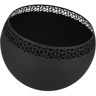 Brasero Sphère Design En Métal Noir - Ajouré Pois