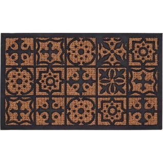 Paillasson En Fibres De Coco Et Caoutchouc Avec Motifs 75 X 45 Cm Mosaique