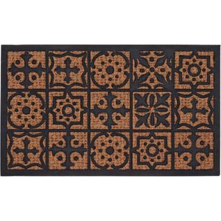 Paillasson En Fibres De Coco Et Caoutchouc Avec Motifs 75 X 45 Cm Mosaique