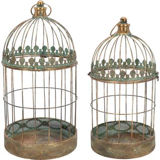 Set De 2 Cages Décoratives En Métal Vieilli