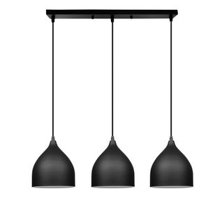 Lustre Suspension Moderne E27 Lampe De Plafond Industriel 3 Lampes Pour Chambre Salon Café Noir