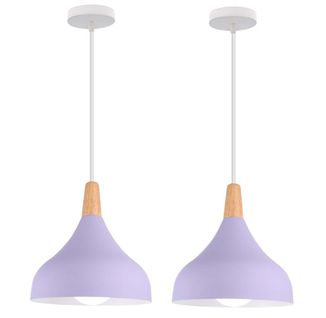 2 Pack Lustre Suspension Moderne E27 Lampe De Plafond Créatif Pour Chambre Salon Cuisine Café Violet