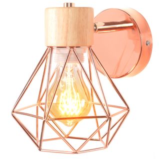 Appliques Murales Réglable Industriel Cage Métal 16cm E27 Luminaire Chambre Salon Couloir Or Rose
