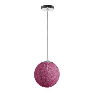 Violet Suspension Luminaire En Rotin Globe Rond 15cm Lustre Abat-jour Diy Lampe Plafond E27