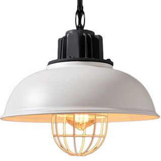 Suspension Industrielle 33cm Lustre Vintage Abat-jour Métal E27 Pour Salon Cuisine Chambre Blanc