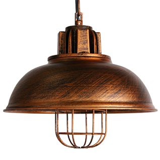 Suspension Industrielle 33cm Lustre Vintage Abat-jour Métal E27 Pour Salon Cuisine Chambre Laiton
