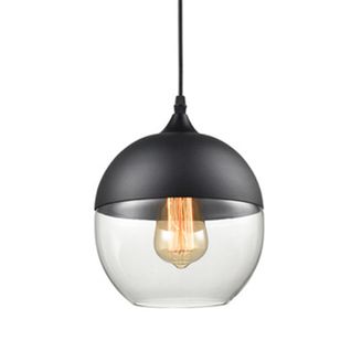 Lustre Suspension Moderne E27 Luminaire Abat-jour En Verre Pour Salon Chambre Salle Noir