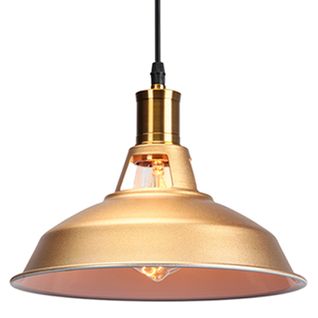 Suspension Industrielle Vintage E27 Lustre Abat-jour Retro Pour Cuisine Salle Salon Chambre Doré