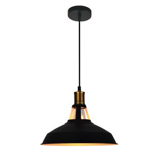 Lustre Suspension Industrielle Vintage Plafonnier Abat-jour Pour Cuisine Salon Chambre Noir Blanc