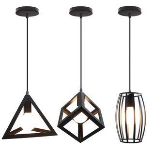 Lot De 3 Suspension Industriel Lustre Abat-jour Métal Fer Pour Cuisine Salle à Manger Bar