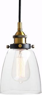 Suspension Industrielle Vintage E27 Lustre Abat-jour En Verre Plafonnier Pour Cuisine Chambre Salon