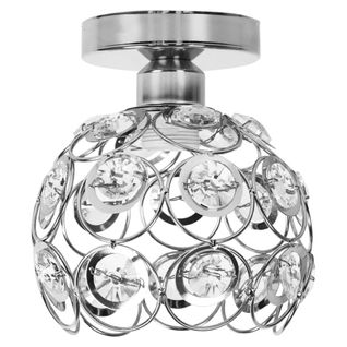 Plafonnier Moderne En Cristal 20cm Lampe De Plafond E27 Pour Salon Cuisine Chambre Argent