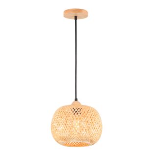25cm Suspension Luminaire Moderne Suspension En Bambou Tissage Abat-jour En Bambou Vintage