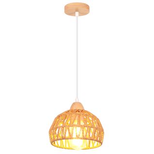 Suspension Luminaire Rétro 20cm Lustre Tressé En Corde De Chanvre Plafonnier Moderne