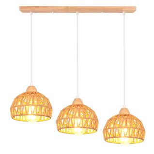 Suspension Luminaire Rétro 3 Lumières Lustre Tressé En Corde De Chanvre Plafonnier Moderne