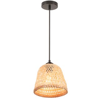 20cm Lustre En Bambou Lampe De Plafond Rétro Moderne Luminaire Plafonnier D'intérieur