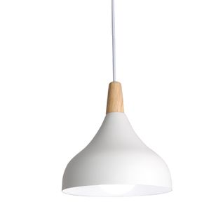 Lampe à Suspension Moderne Lustre Minimaliste Abat-jour En Métal Plafonnier D'intérieur E27 Blanc
