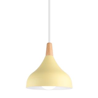 Lampe à Suspension Moderne Lustre Minimaliste Abat-jour En Métal Plafonnier D'intérieur E27 Jaune 1