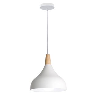 Lampe à Suspension Moderne Plafonnier D'intérieur Lustre Abat-jour En Métal Blanc E27