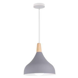 Lampe à Suspension Moderne Plafonnier D'intérieur Lustre Abat-jour En Métal Gris E27