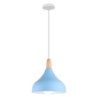 Lampe à Suspension Moderne Plafonnier D'intérieur Lustre Abat-jour En Métal Bleu E27